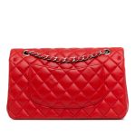 Chanel Classic Media Agnello Red