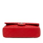 Chanel Classic Media Agnello Red