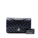 Chanel Classica Media Blu Scuro Iridescente