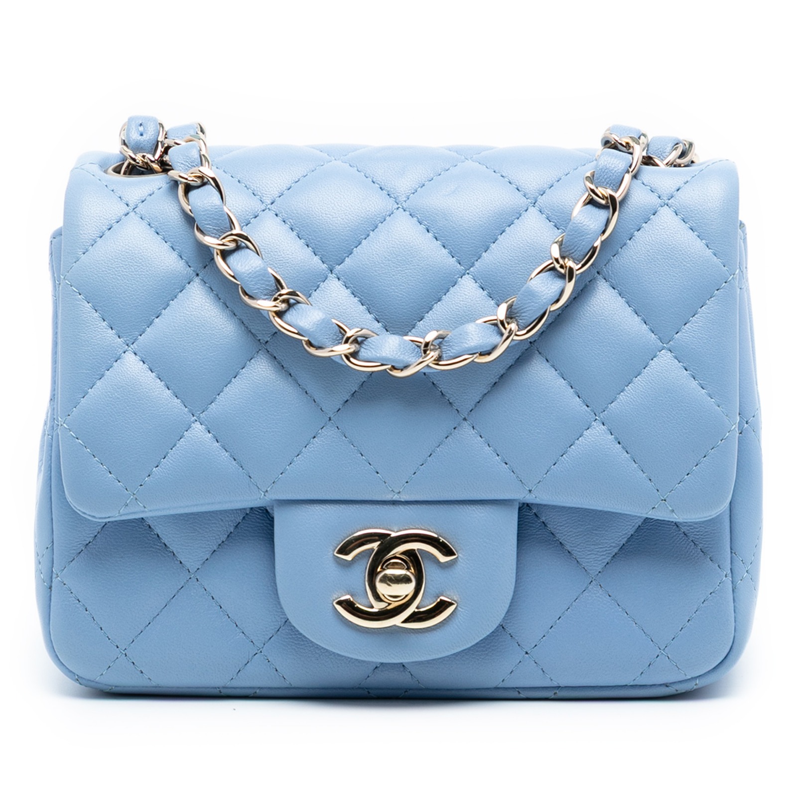 Chanel Mini Square Classic Baby Blue