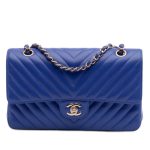Chanel Classic 11.12 Chevron Blu