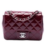 Chanel Mini Square Patent Bordeaux - Mini Flap Bag in Vernice Bordeaux Matelassé