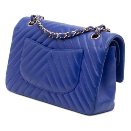 Chanel Classic 11.12 Chevron Blu