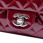 Chanel Mini Square Patent Bordeaux - Mini Flap Bag in Vernice Bordeaux Matelassé