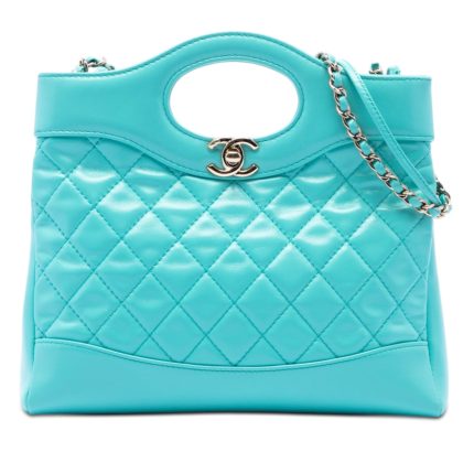 Chanel 31 Mini Shopping Bag Shiny Tiffany Blue