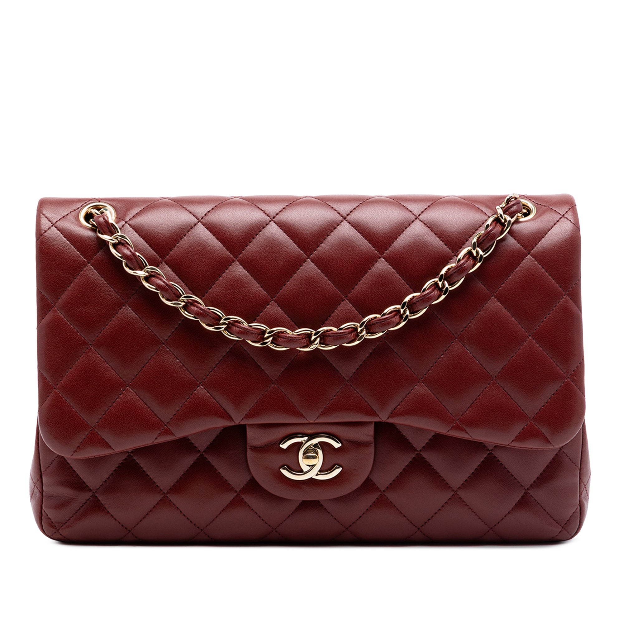 product-image-0 Chanel Classic Jumbo Burgundy Lambskin GHW
