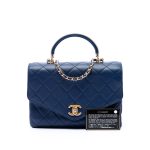 Chanel CC Quilted Metal Top Handle Envelope Flap